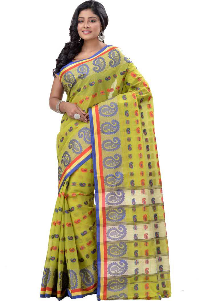 Green Pure Cotton Kanak_Chur Tant Saree (450)